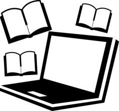 Computer And Books Studying Tools Outline Svg Vector, Free Vectors File
